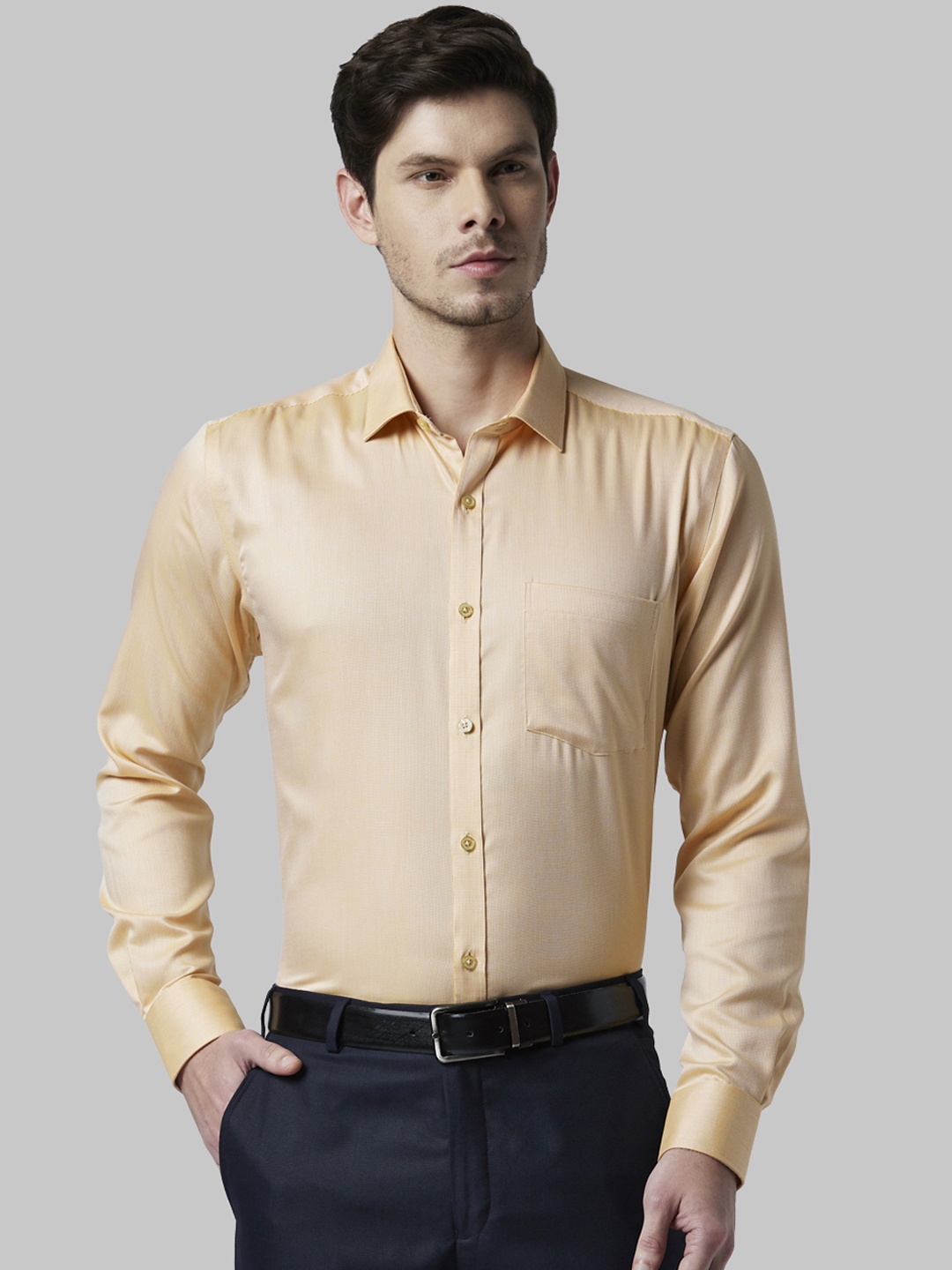 

Park Avenue Men Yellow Slim Fit Solid Formal Shirt