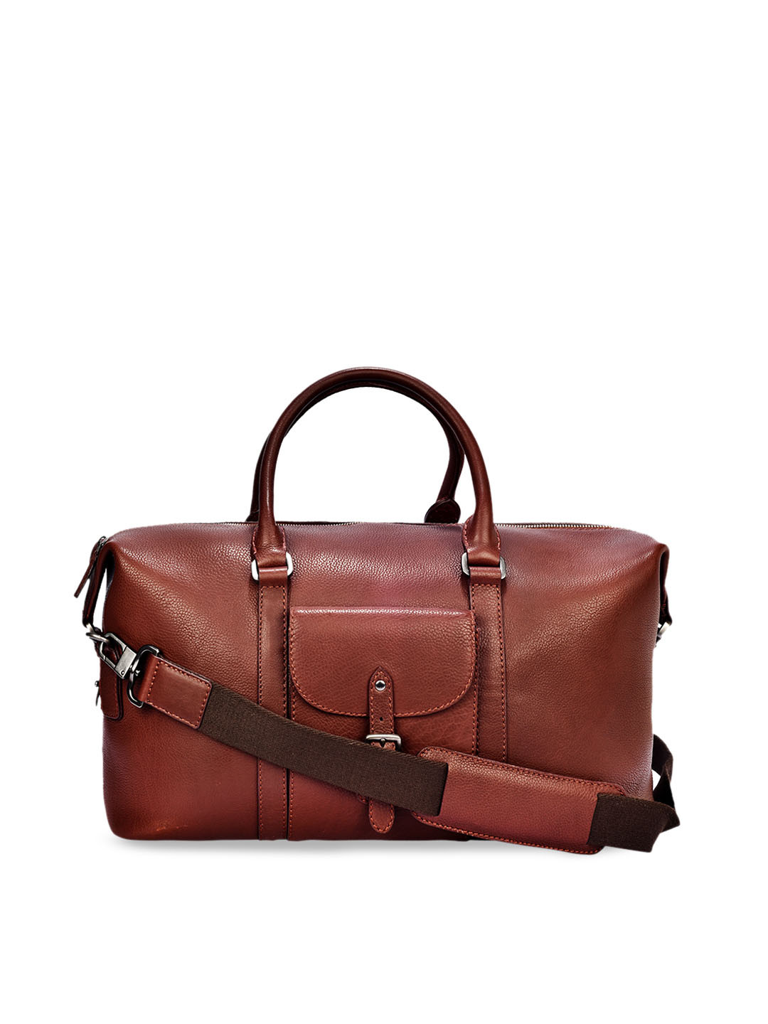 

Eske Moritz Unisex Brown Solid Leather Duffel Bag