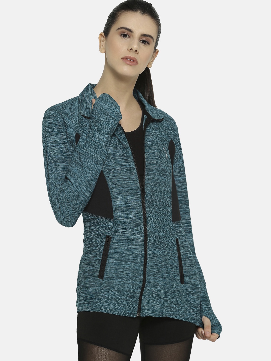 

Campus Sutra Women Green Solid Sporty Jacket