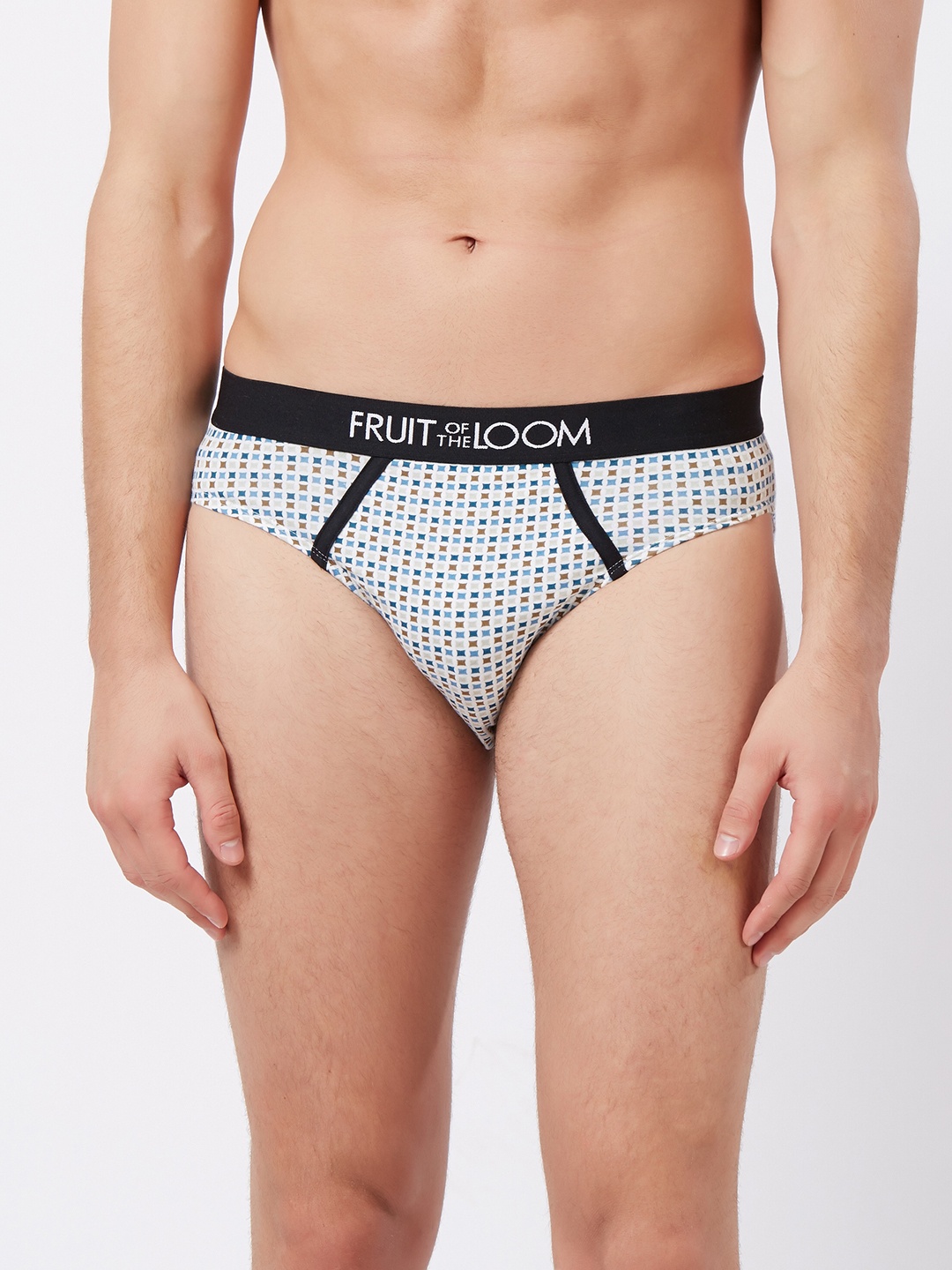 

Fruit of the loom Men White Abstract Print Hip Briefs MHB14-A1P1
