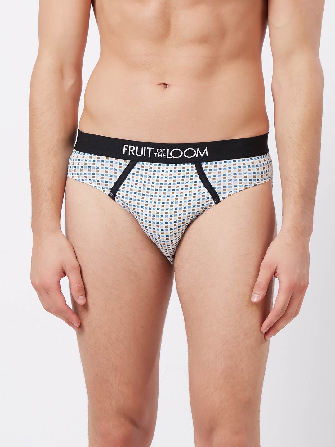 

Fruit of the loom Men White Abstract Print Hip Briefs MHB14-A1P1