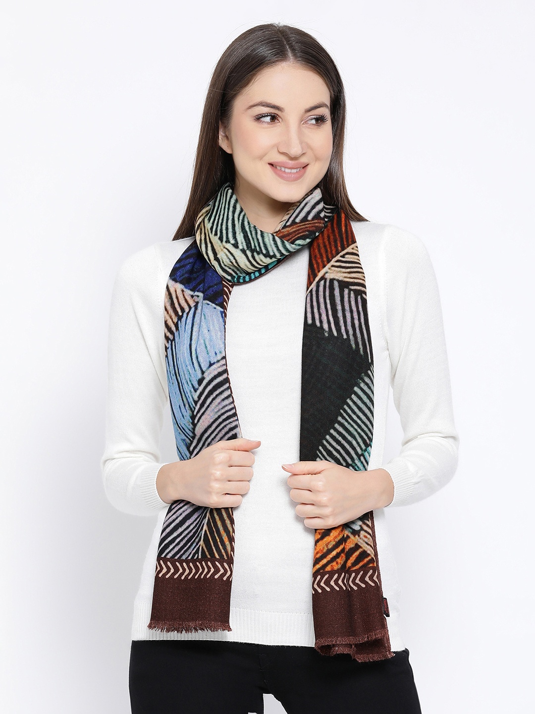 

SHINGORA Women Multicoloured Woven Design Stole, Multi