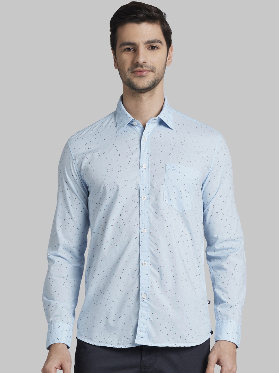 

Parx Men Blue Slim Fit Printed Casual Shirt
