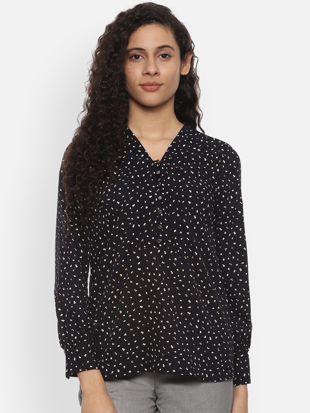 

Van Heusen Women Black Printed Top