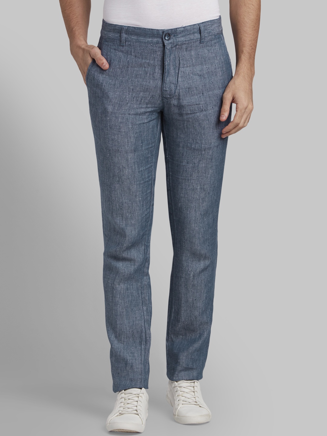 

Parx Men Blue Slim Fit Solid Regular Trousers