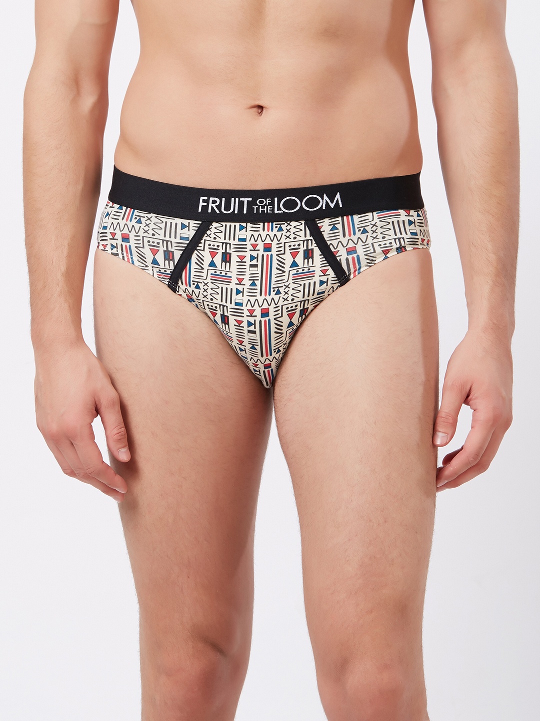 

Fruit of the loom Men Off-white Abstract Printed Hip Briefs MHB14-A2P1