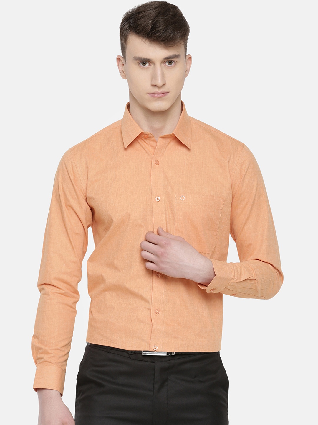

Jansons Men Orange Regular Fit Solid Formal Shirt
