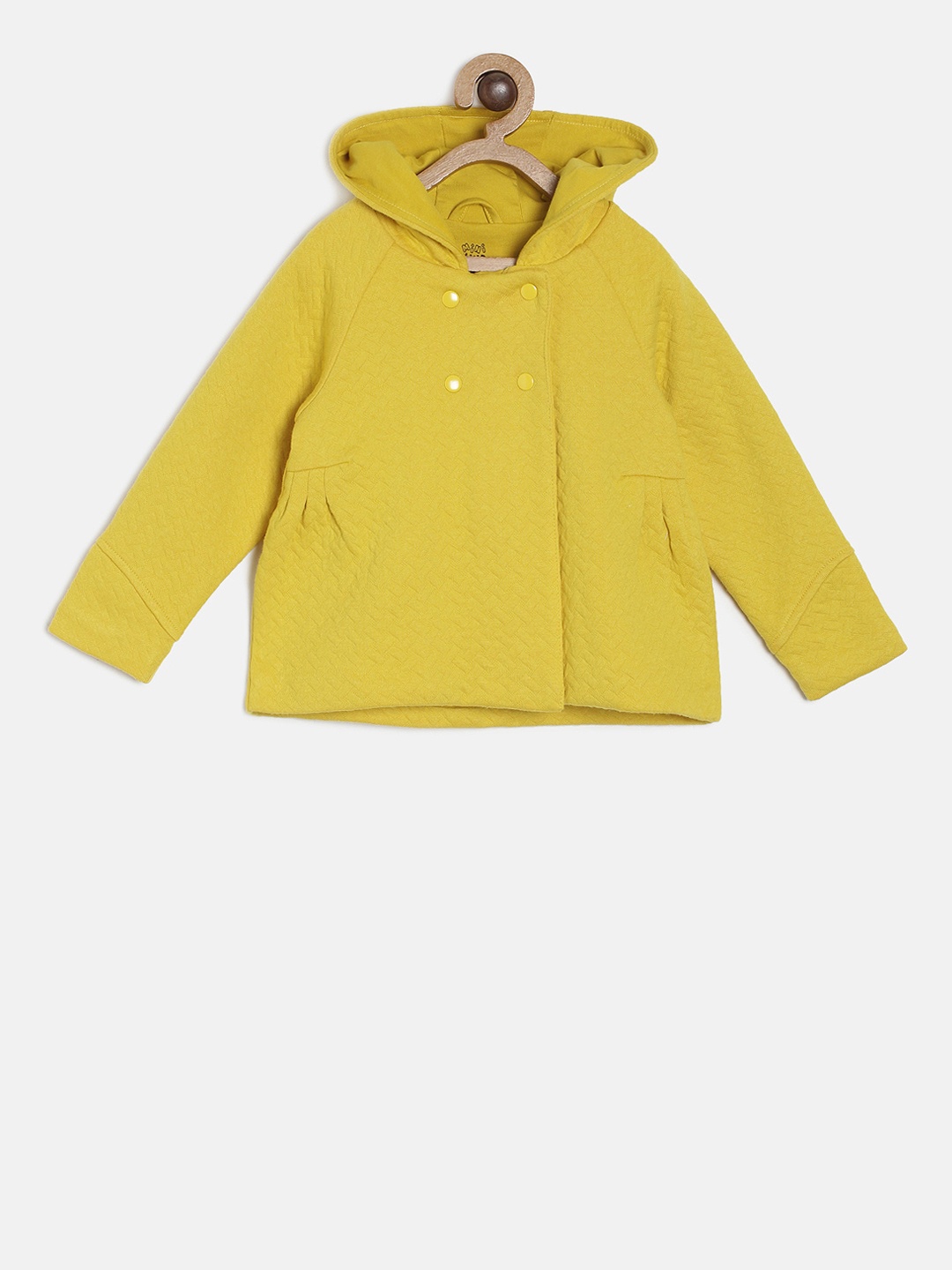 

MINI KLUB Girls Yellow Solid Padded Jacket