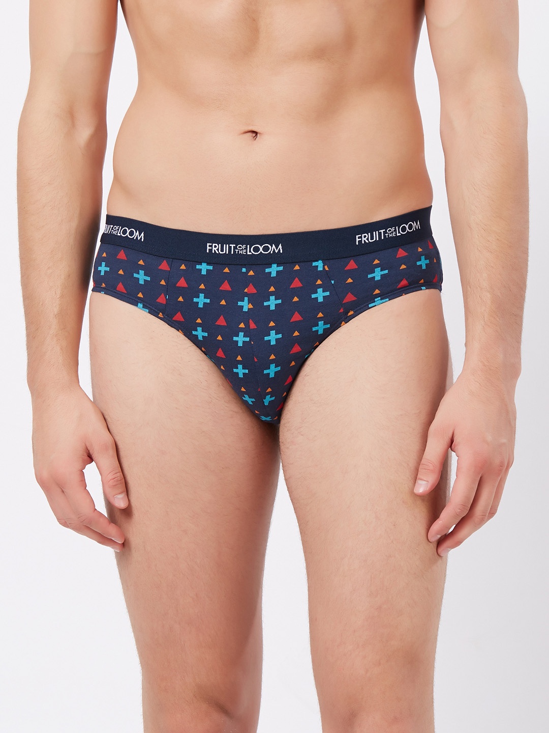 

Fruit of the loom Men Navy Blue Geometric Print Hip Briefs MHB13-A1P4