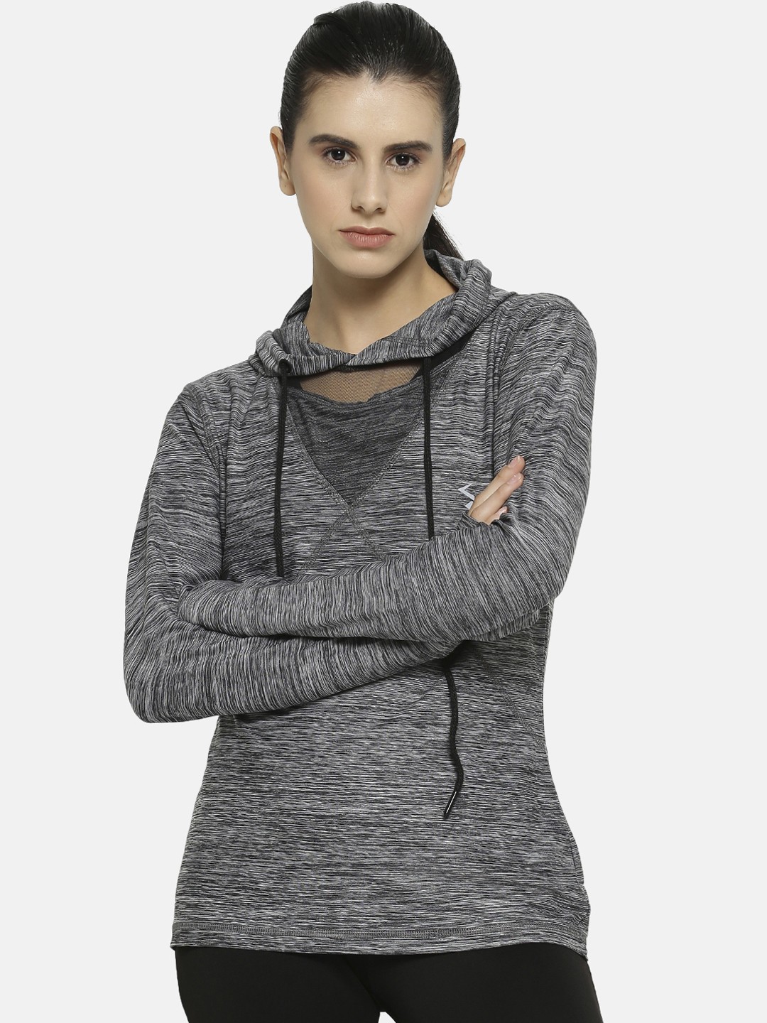 

Campus Sutra Women Grey Solid Sporty Jacket