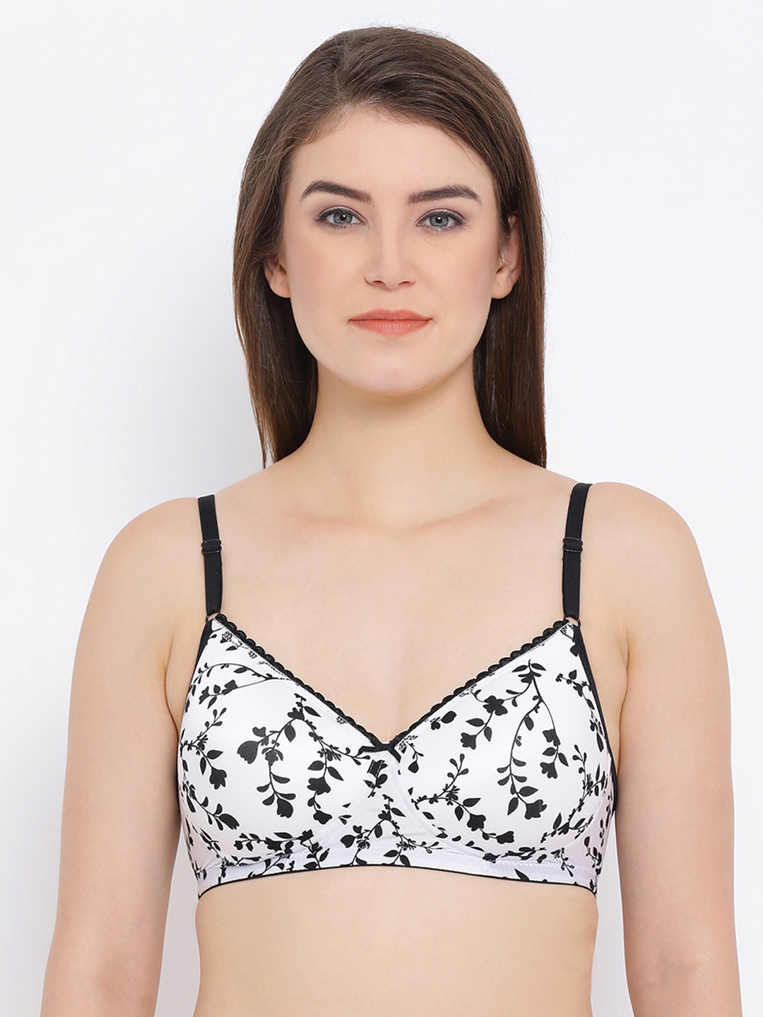 

Clovia Padded Non-Wired Printed T-Shirt Bra, White