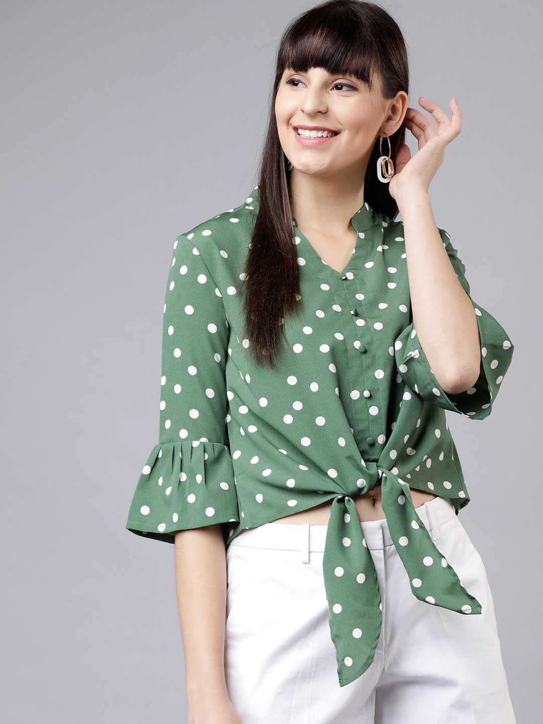 

Tokyo Talkies Women Green Printed Top