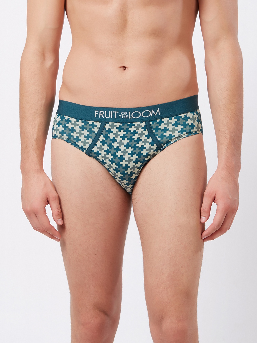 

Fruit of the loom Men Sea Green Geometric Print Hip Briefs MHB14-A2P4