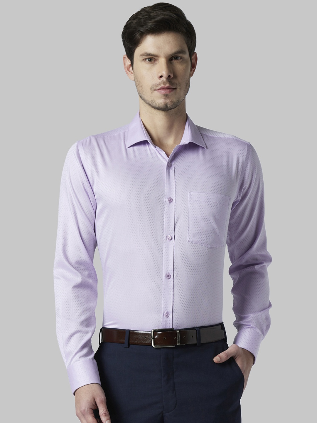 

Park Avenue Men Lavender Slim Fit Self Design Formal Shirt