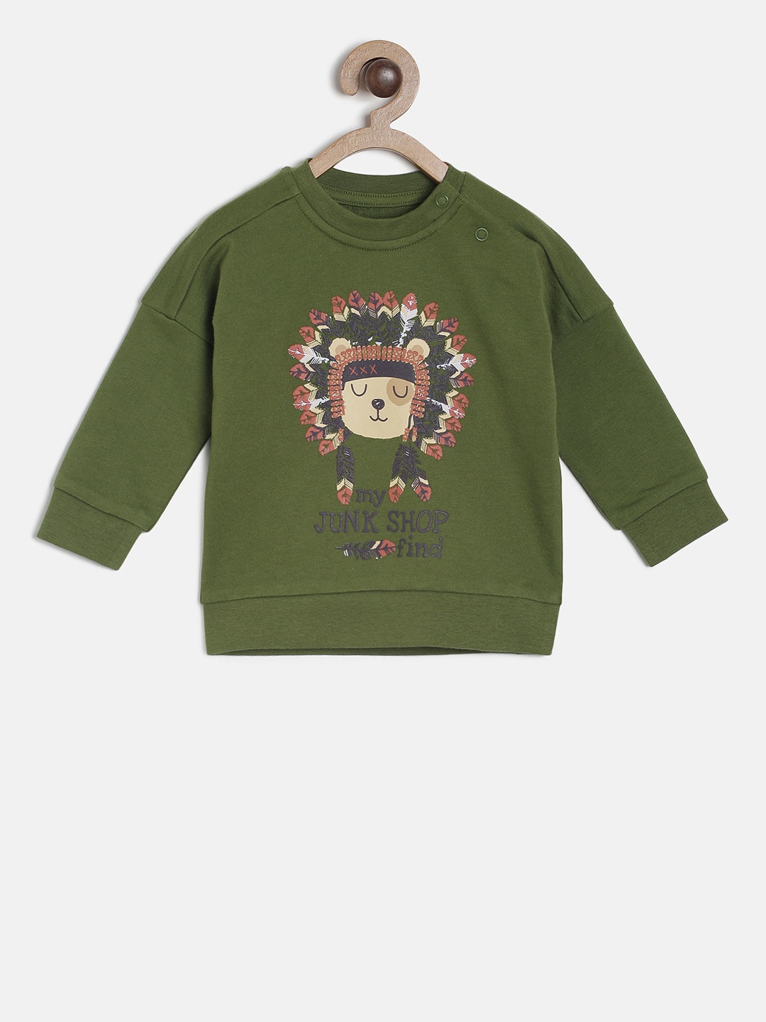 

MINI KLUB Boys Green Printed Sweatshirt
