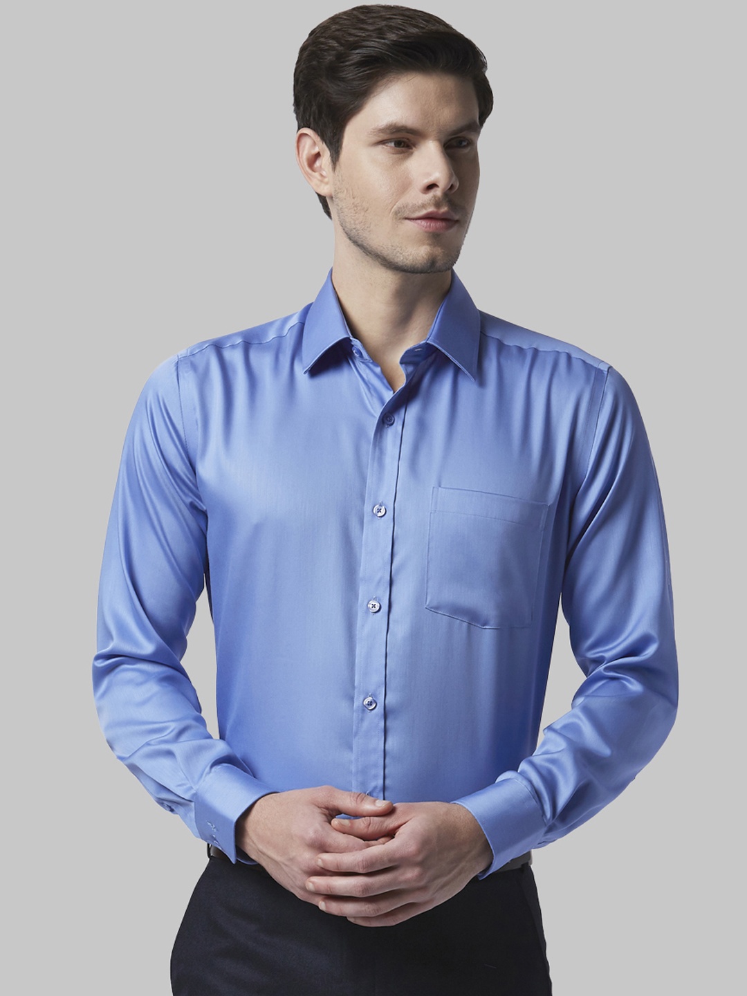 

Park Avenue Men Blue Regular Fit Solid Formal Shirt