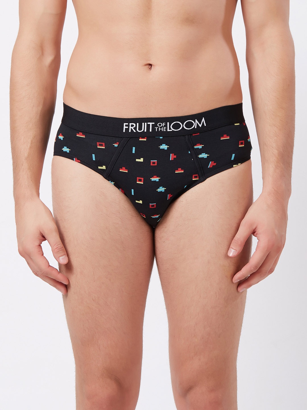 

Fruit of the loom Men Black Abstract Printed Hip Briefs MHB14-A1P2