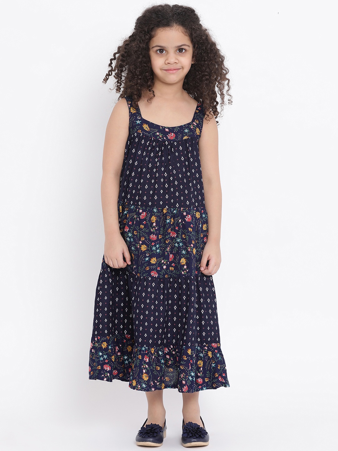 

WONDERMOM Girls Navy Blue A-Line Dress