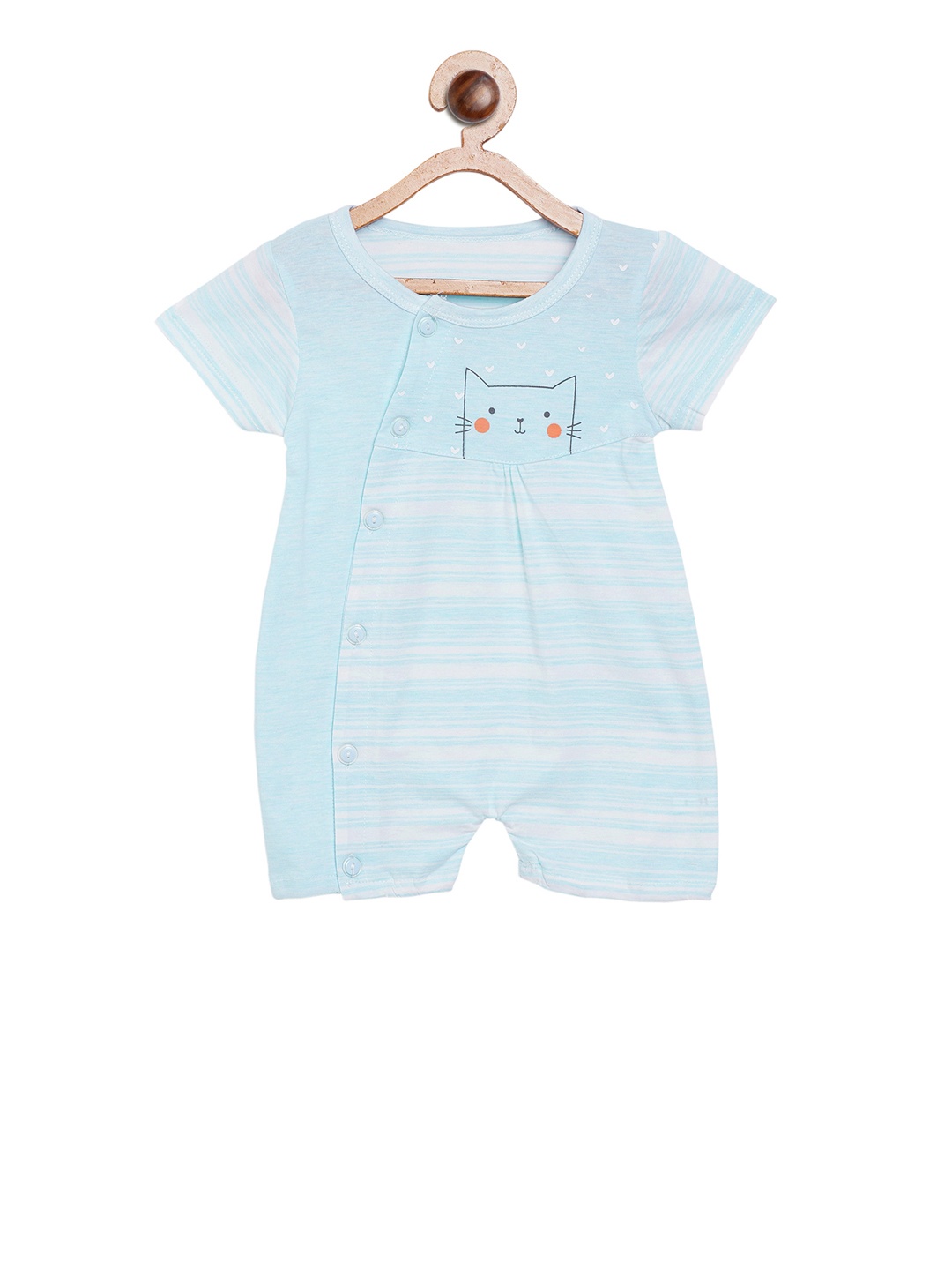

Camey Kids Blue & White Printed Rompers