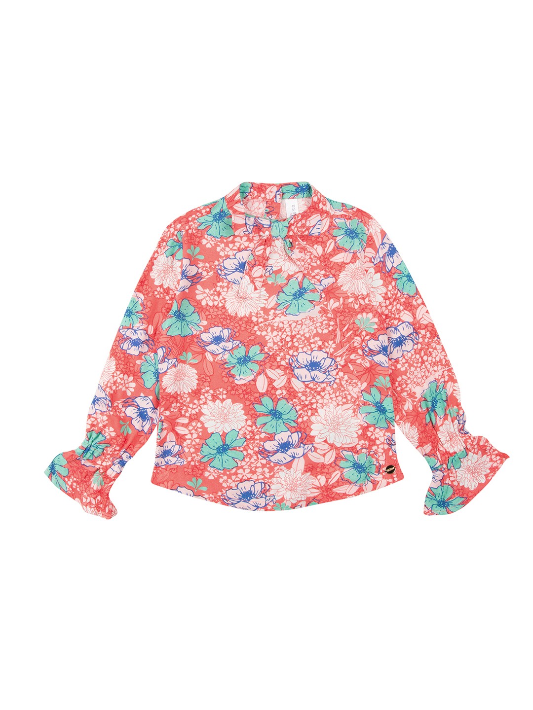 

U.S. Polo Assn. Kids Girls Coral Printed Top