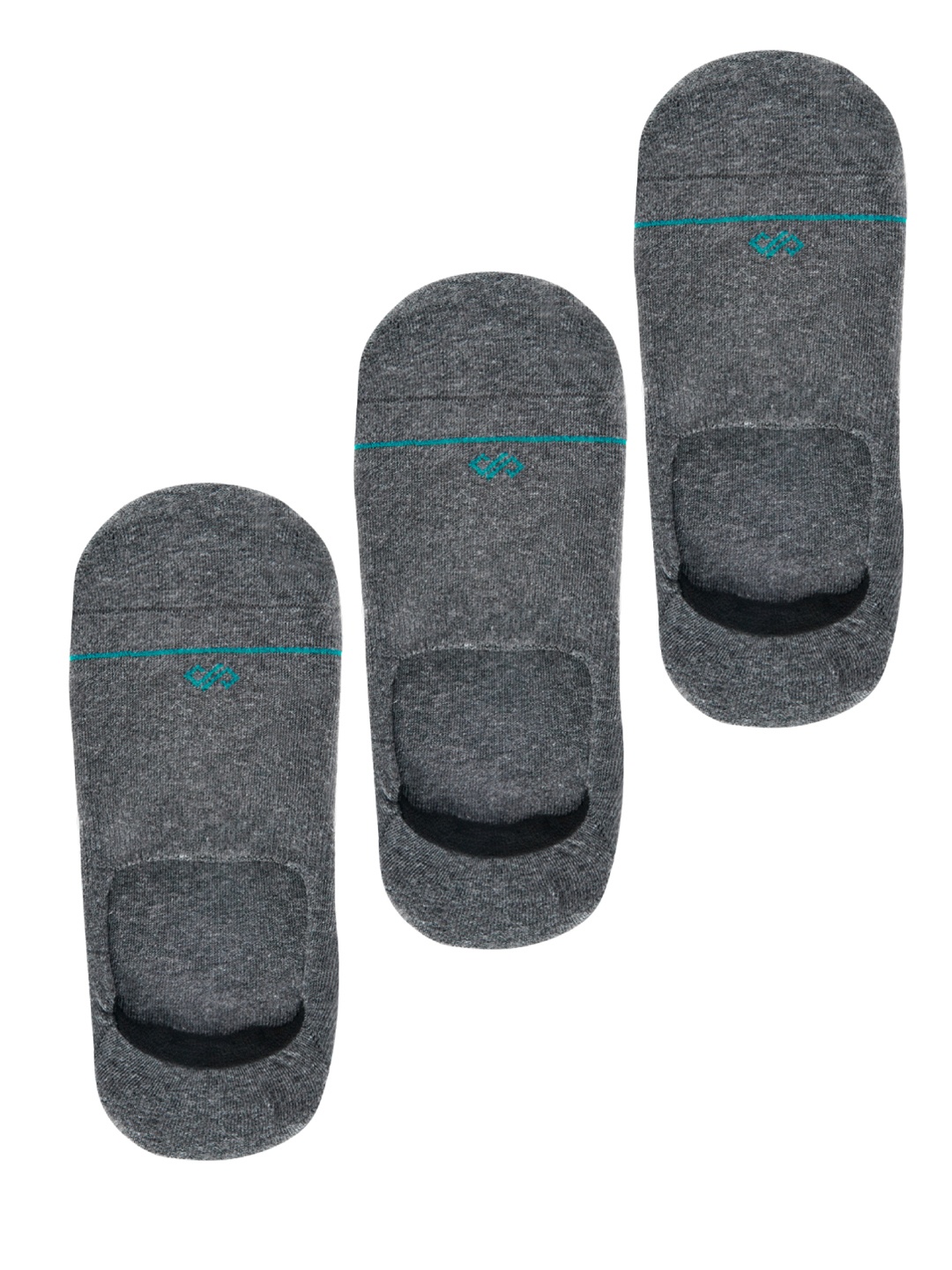 

Dynamocks Unisex Pack of 3 Grey Solid Shoe Liners