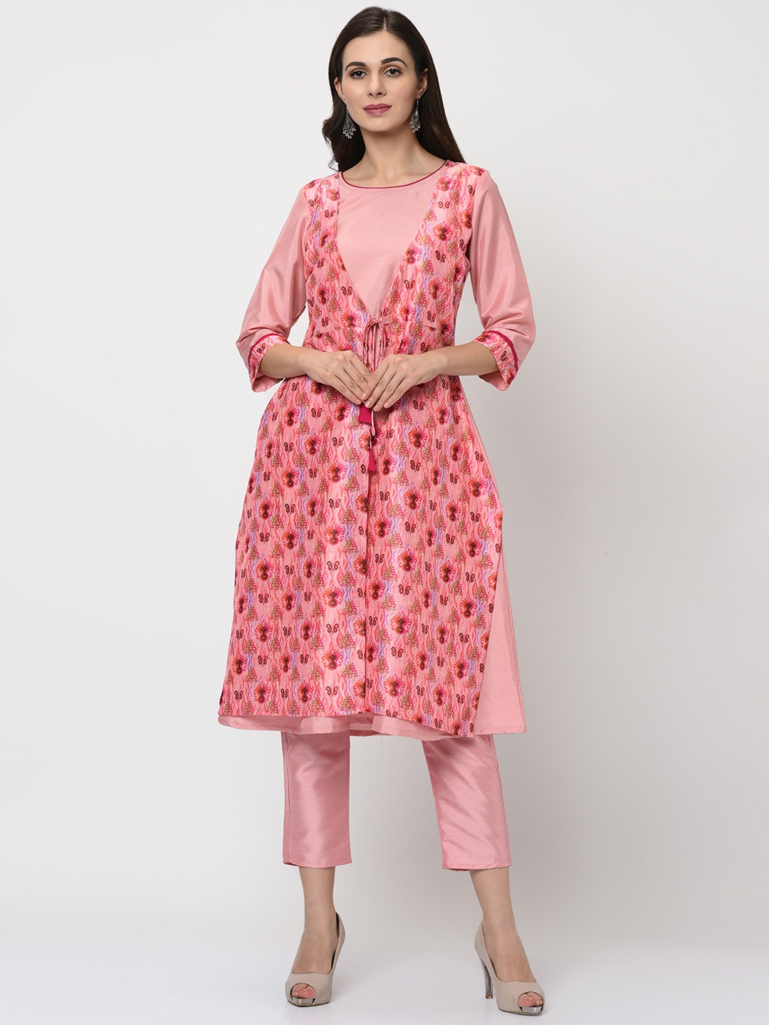 

ZIYAA Women Pink Printed A-Line Kurta