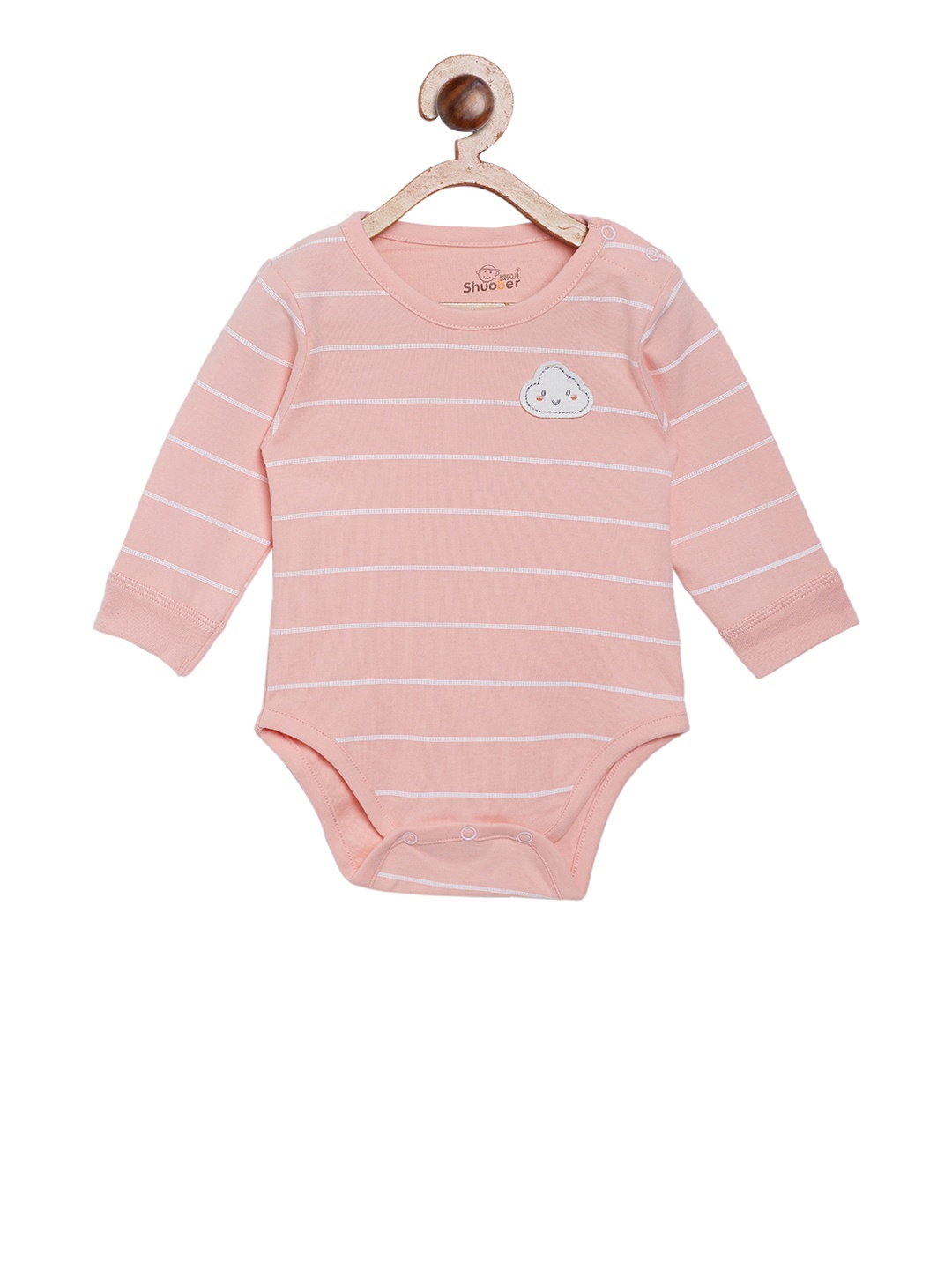 

Camey Kids Pink Striped Bodysuit With Bib