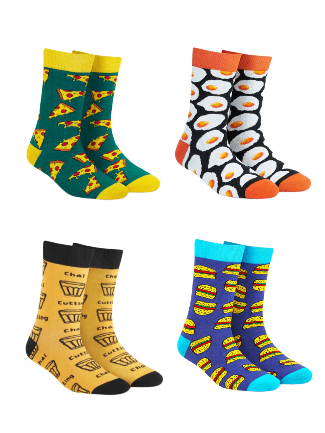 

Dynamocks Men Pack of 4 Assorted Calf-Length Socks