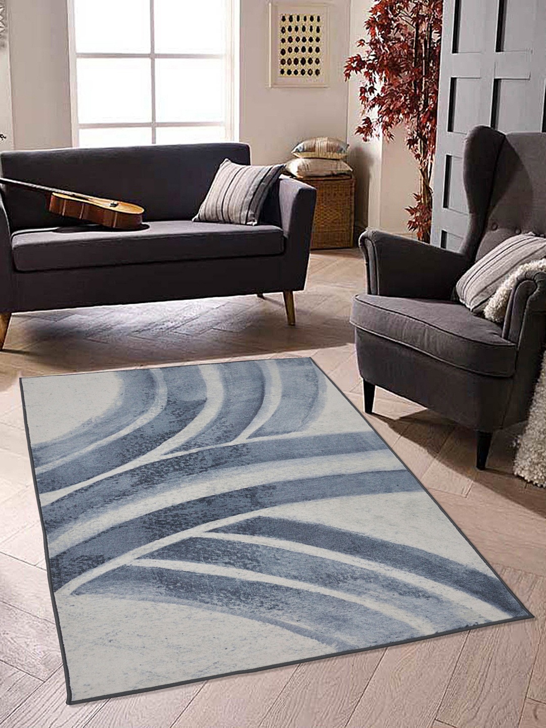 

RUGSMITH Grey Printed Anti-Skid Carpets