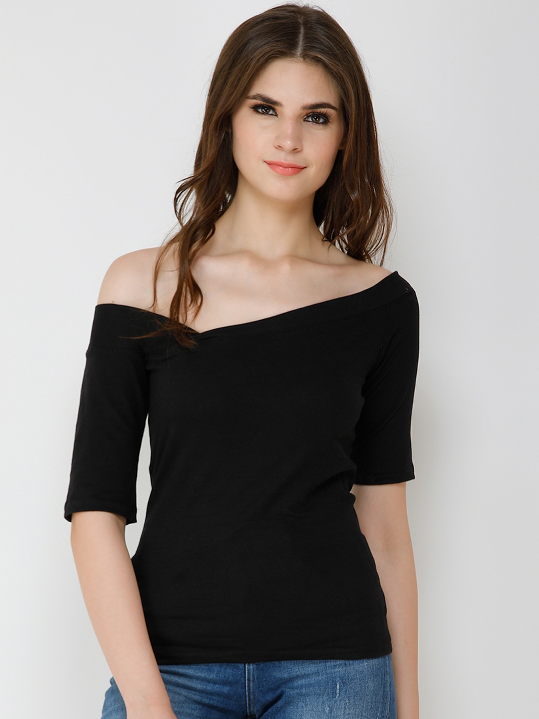 

Cation Women Black Solid Top