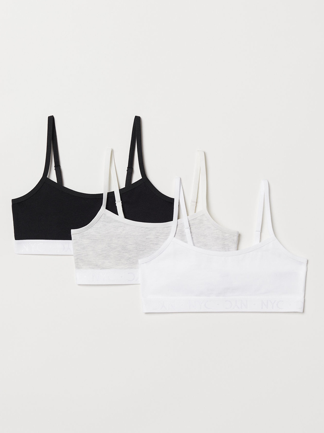 

H&M Girls 3-Pack Jersey Tops, White