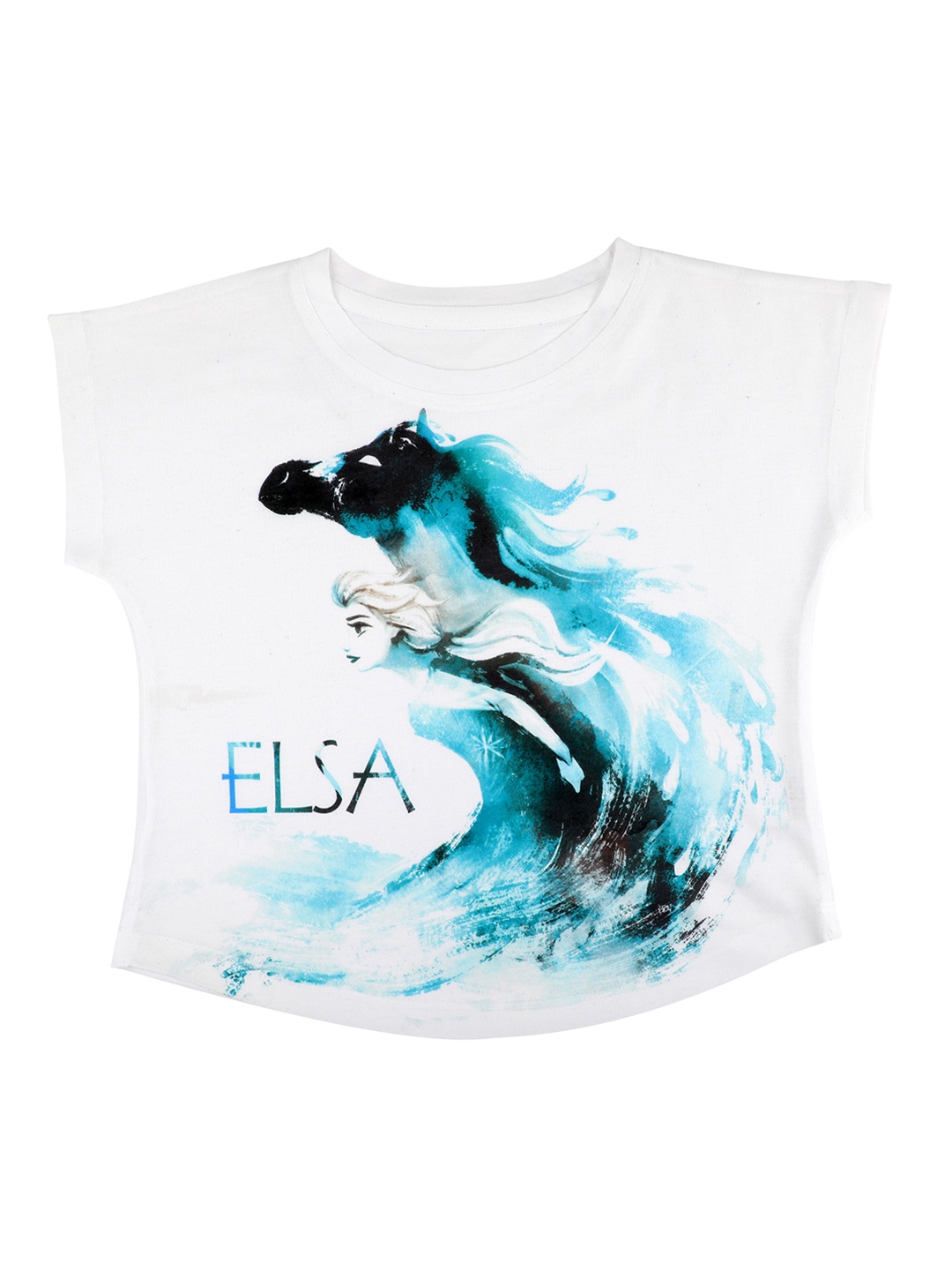 

Disney by Wear Your Mind White & Blue Printed Top