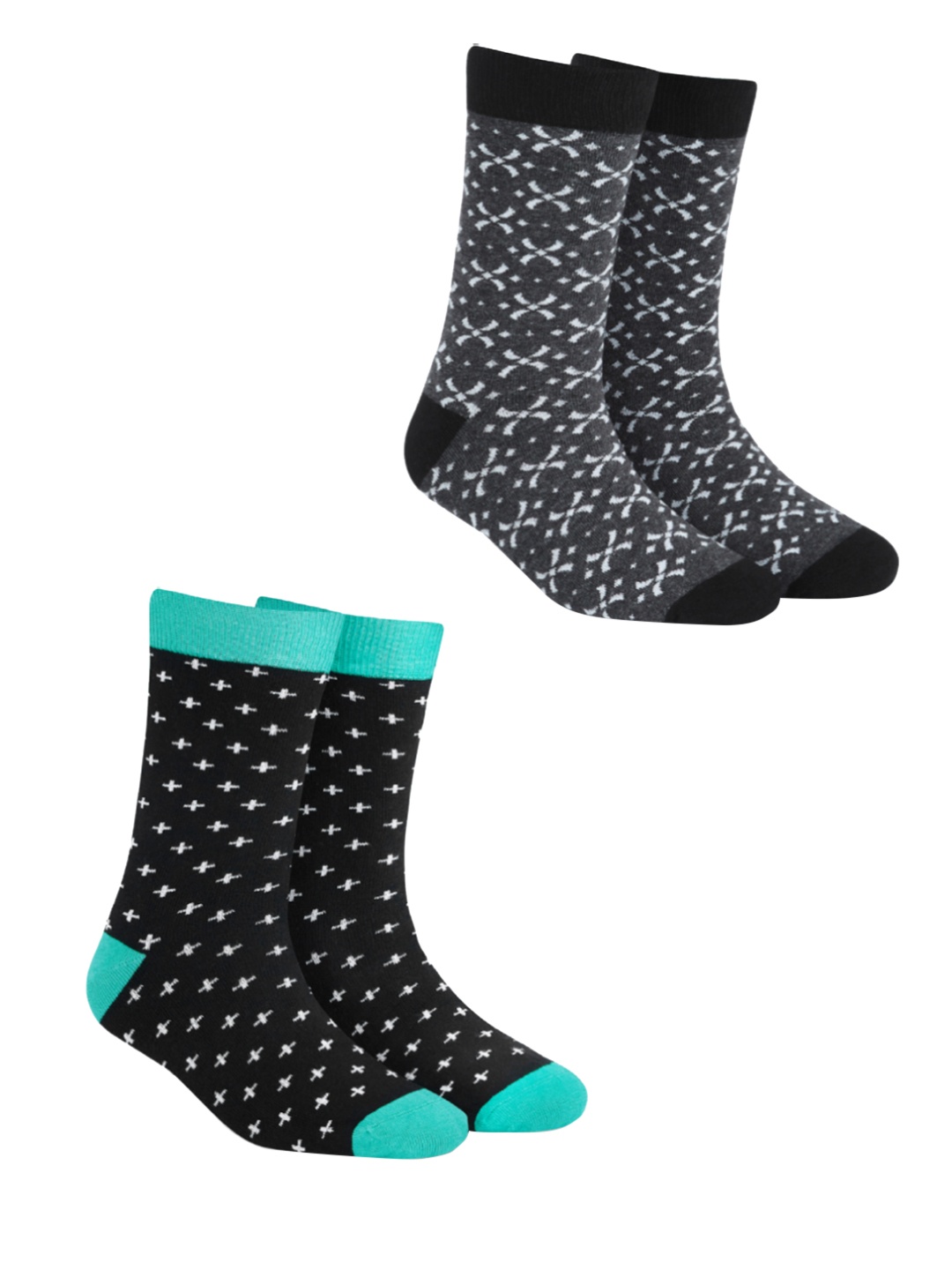 

Dynamocks Unisex Pack of 2 Patterned Calf-Length Socks, Multi