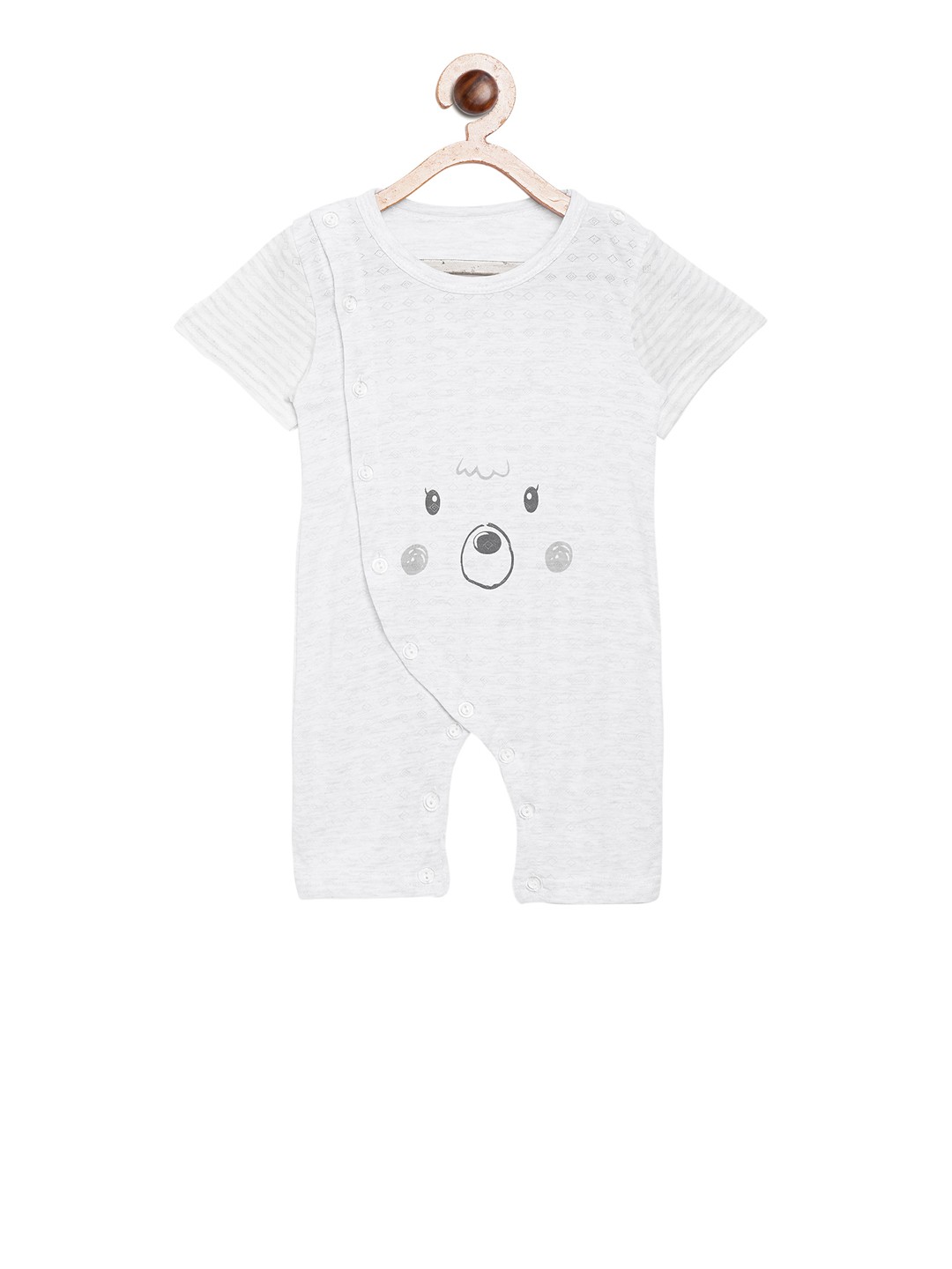 

Camey Kids Grey Printed Rompers