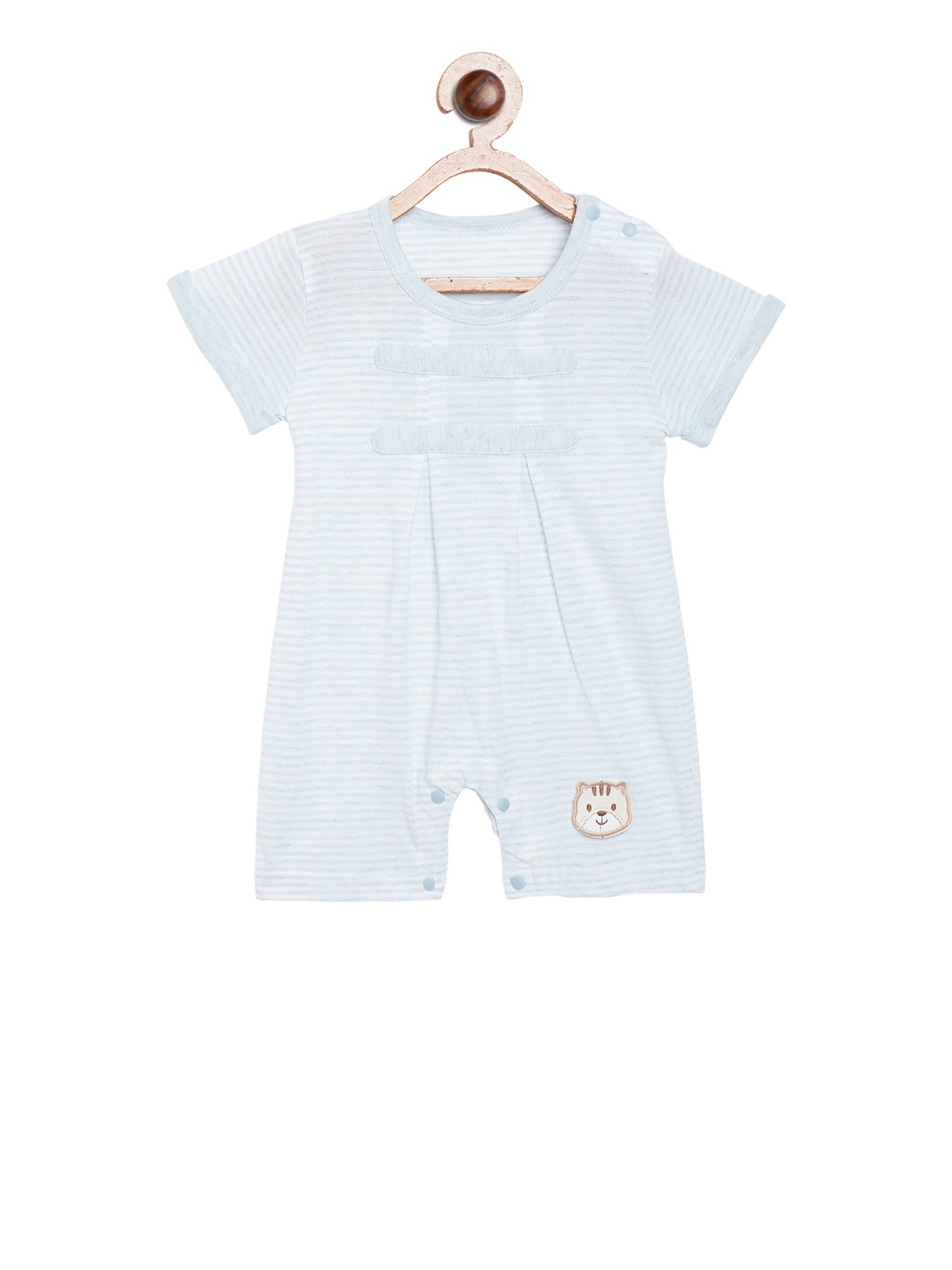

Camey Kids Blue Striped Rompers