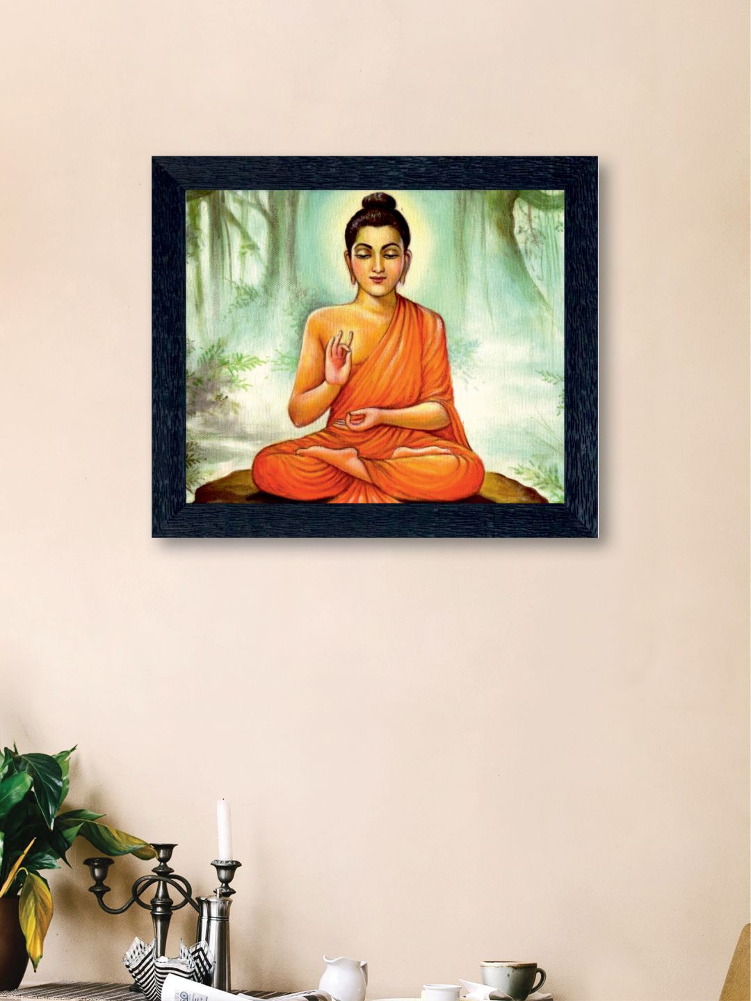 

nest ART Multicoloured Lord Buddha Synthetic Wood Wall Art, Multi