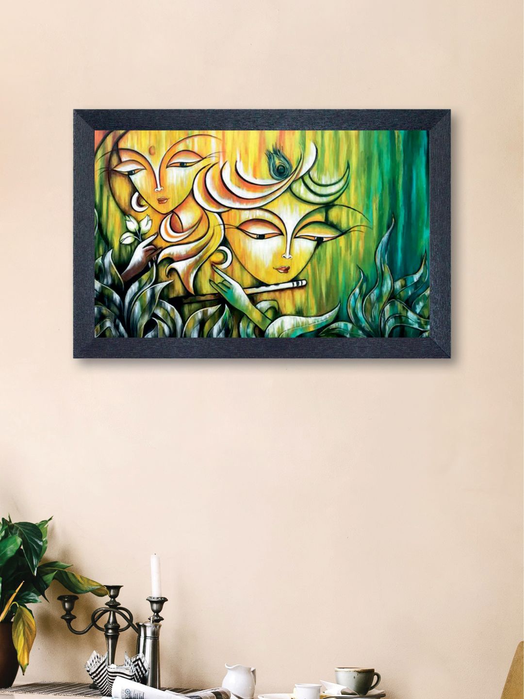 

nest ART Multicoloured Radha Krishna Synthetic Wood Wall Art, Multi