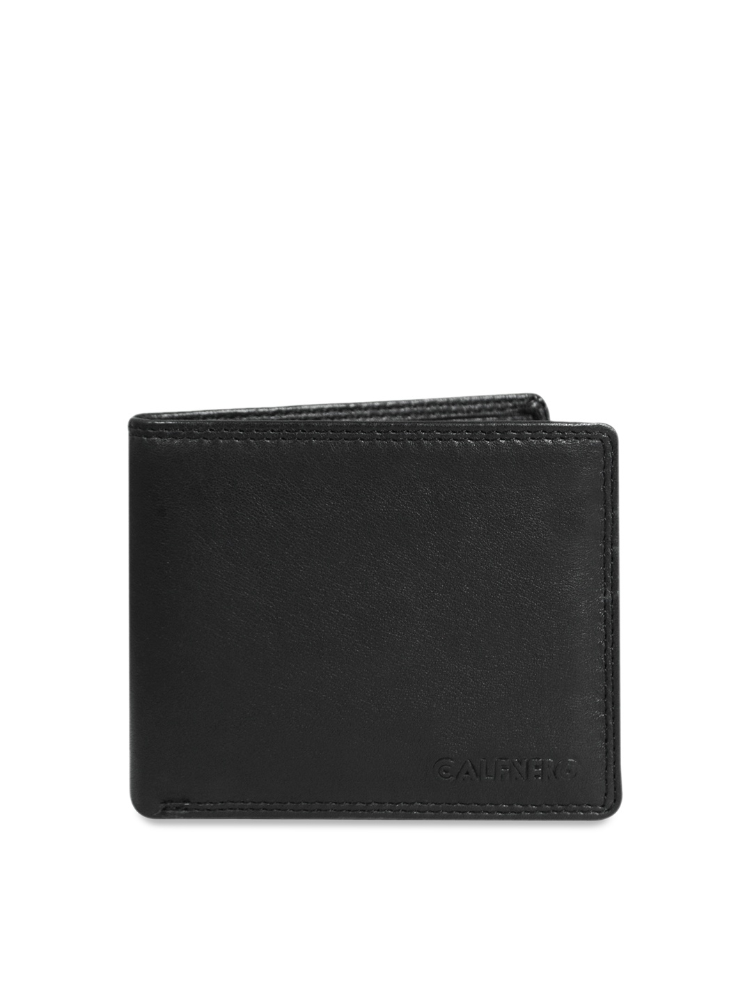 

CALFNERO Men Black Solid Genuine Leather Two Fold Wallet