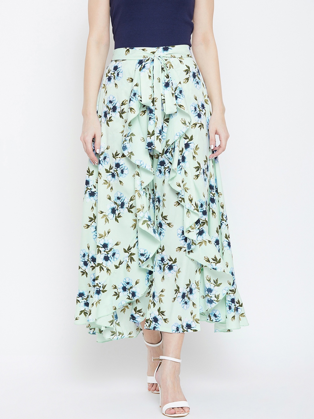 

Berrylush Layered Drama Pant & Maxi Skirt, Green