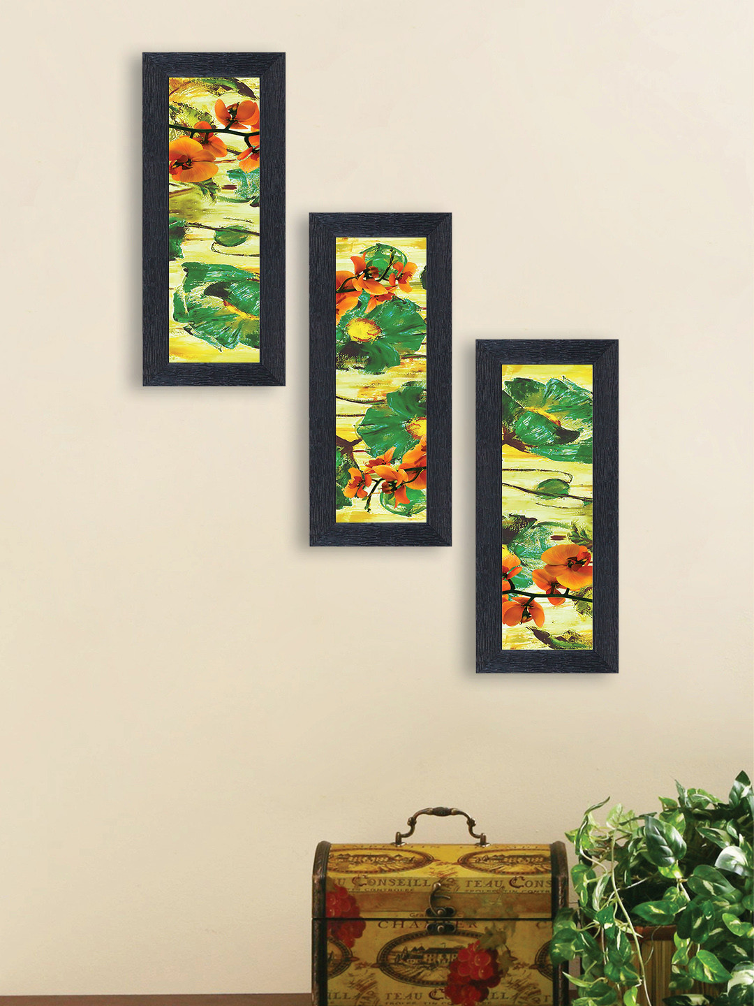 

nest ART Set of 3 Multicoloured Abstract Synthetic Wood Wall Art, Multi