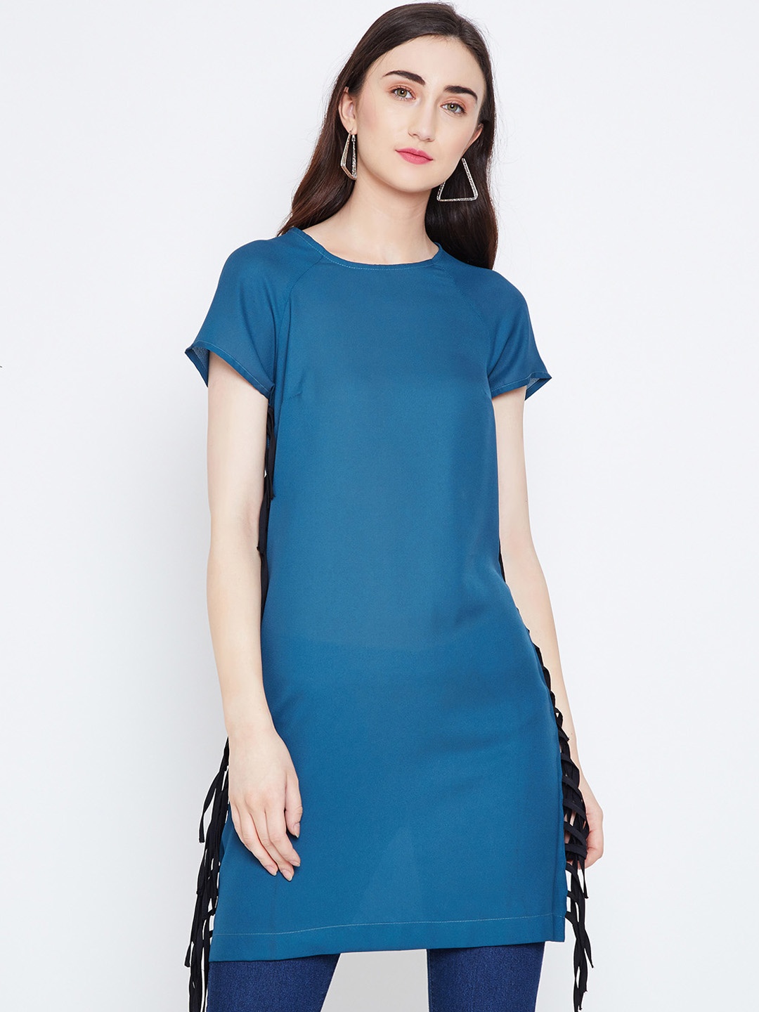 

Oxolloxo Women Blue Solid Tunic