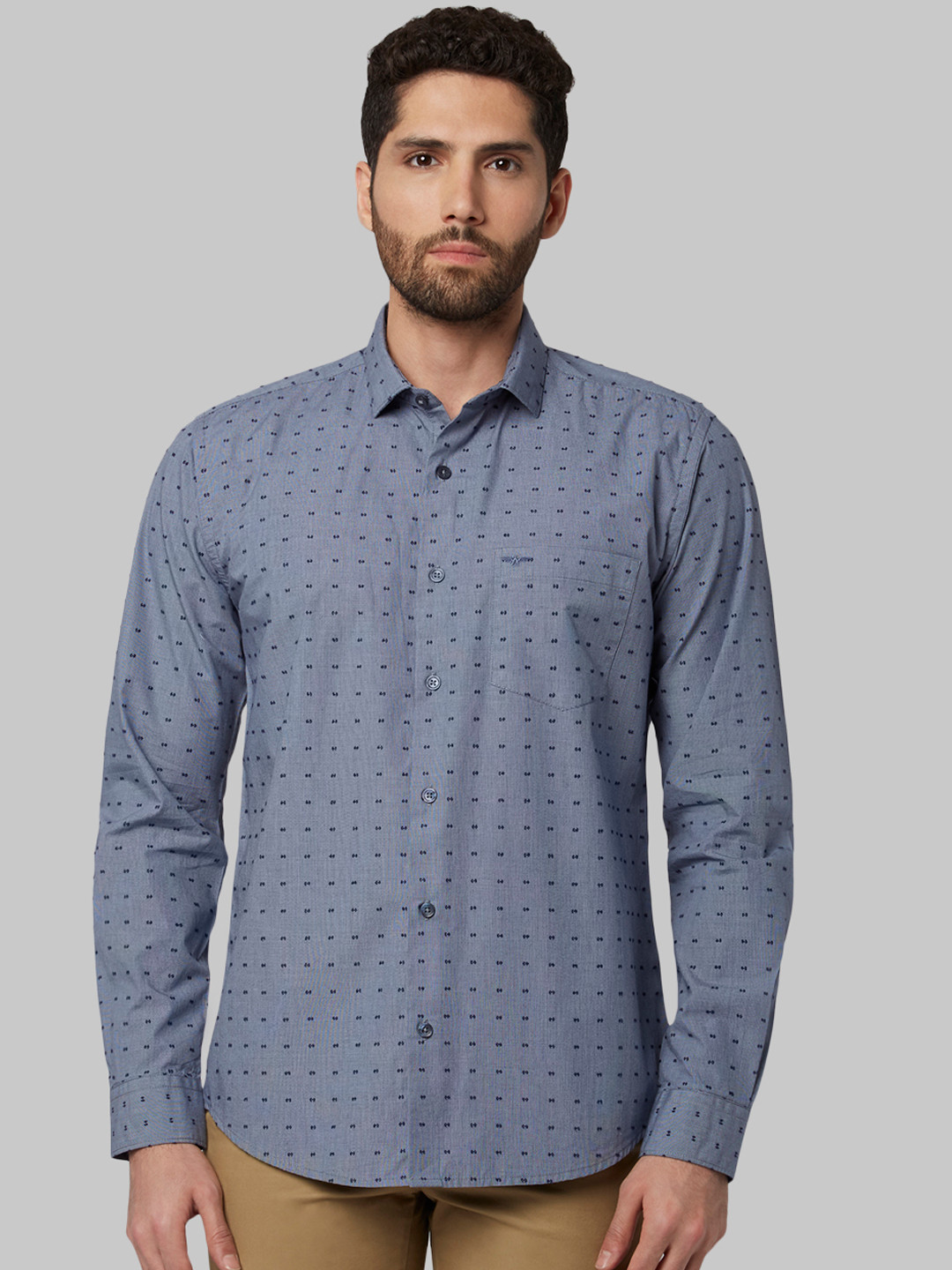 

Park Avenue Men Blue Slim Fit Printed Casual Shirt