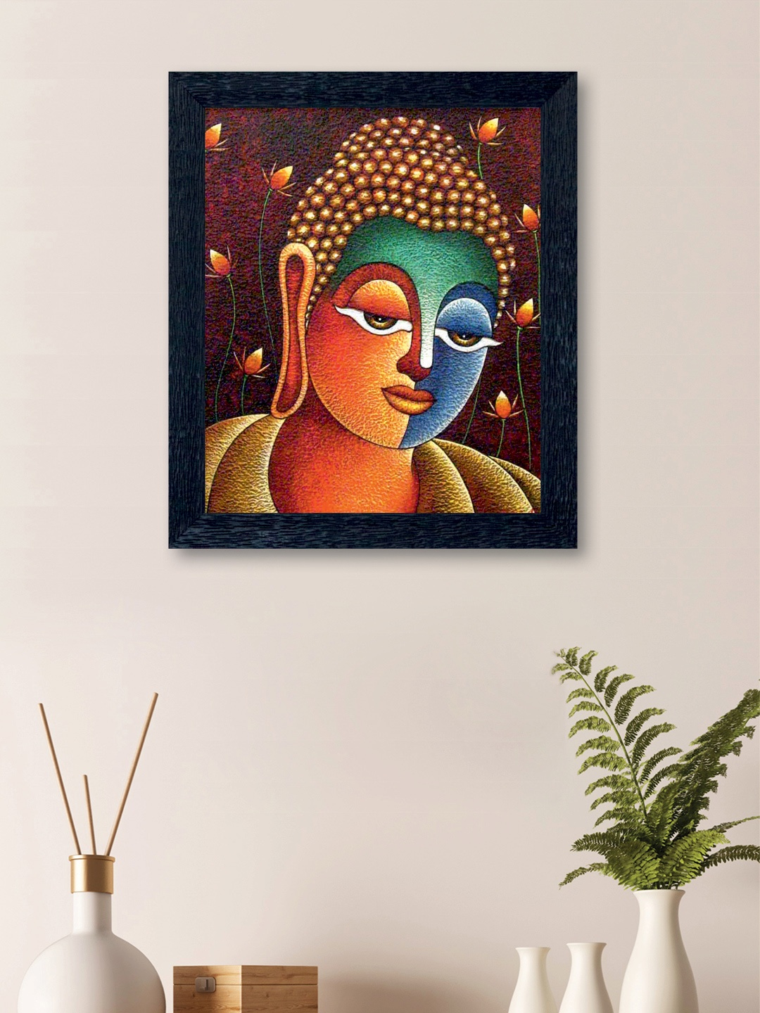 

nest ART Multicoloured Lord Buddha Wall Art, Multi