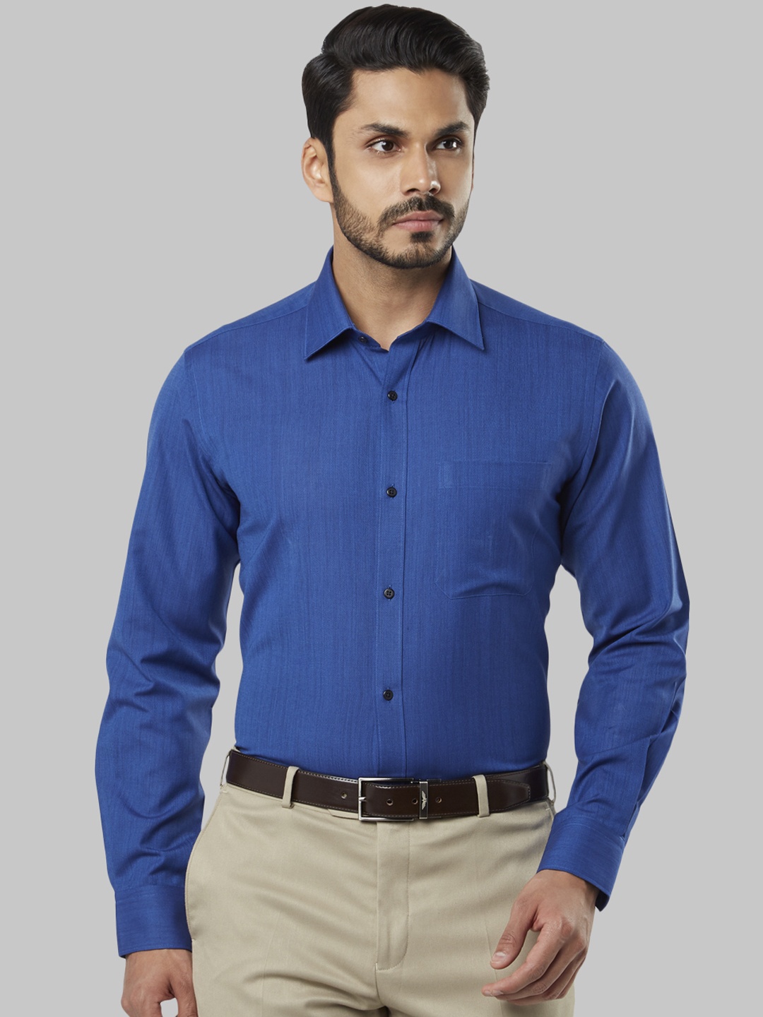 

Raymond Men Blue Regular Fit Solid Formal Shirt
