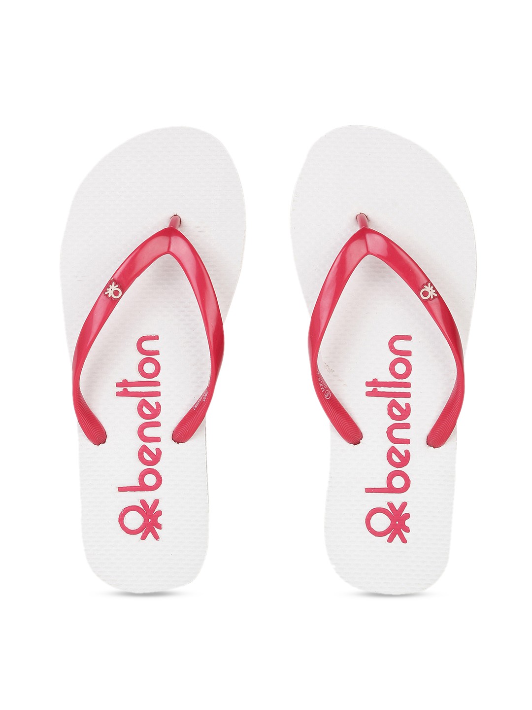 

United Colors of Benetton Women White Printed Thong Flip-Flops