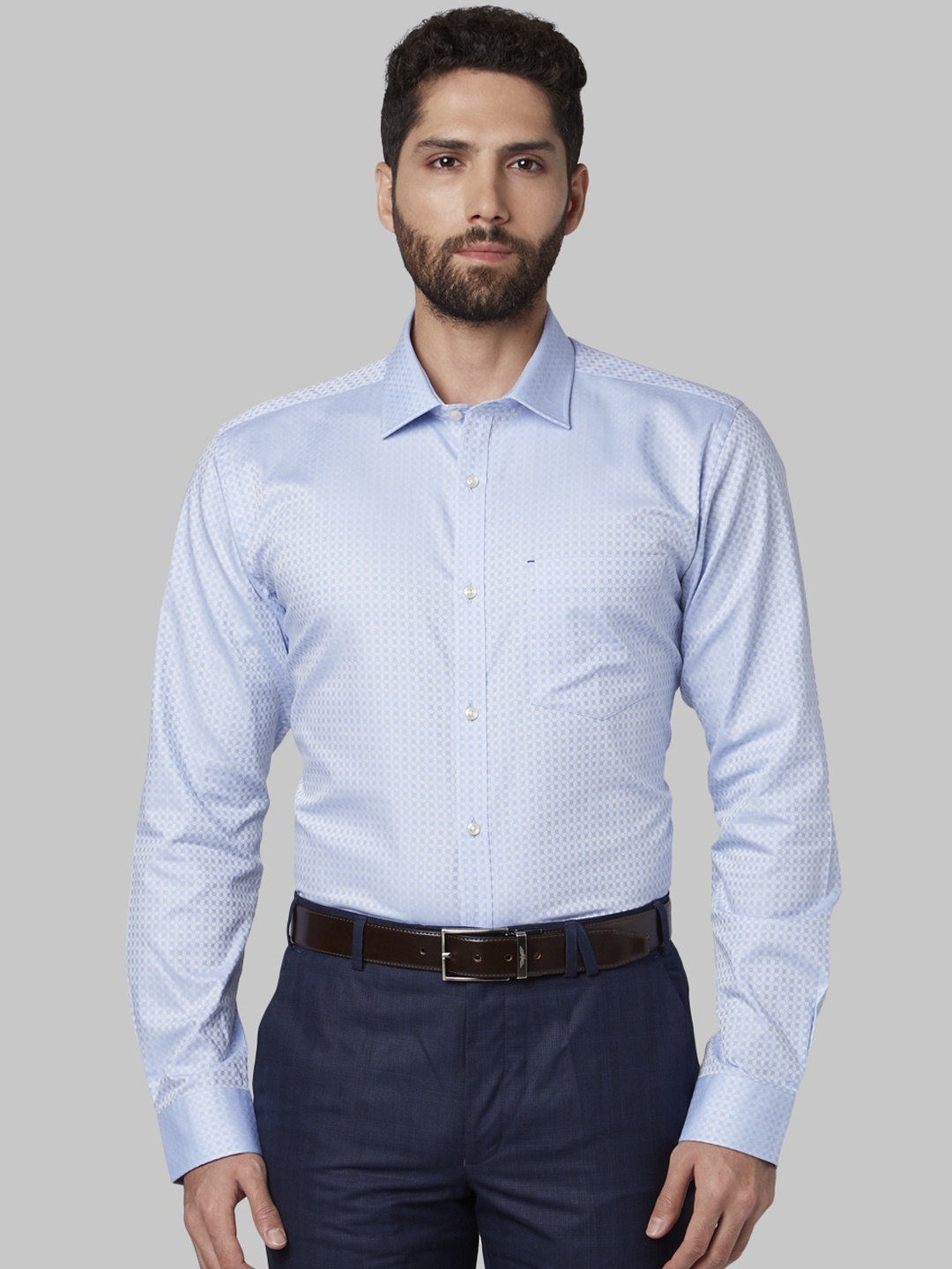 

Park Avenue Men Blue Slim Fit Printed Formal Shirt