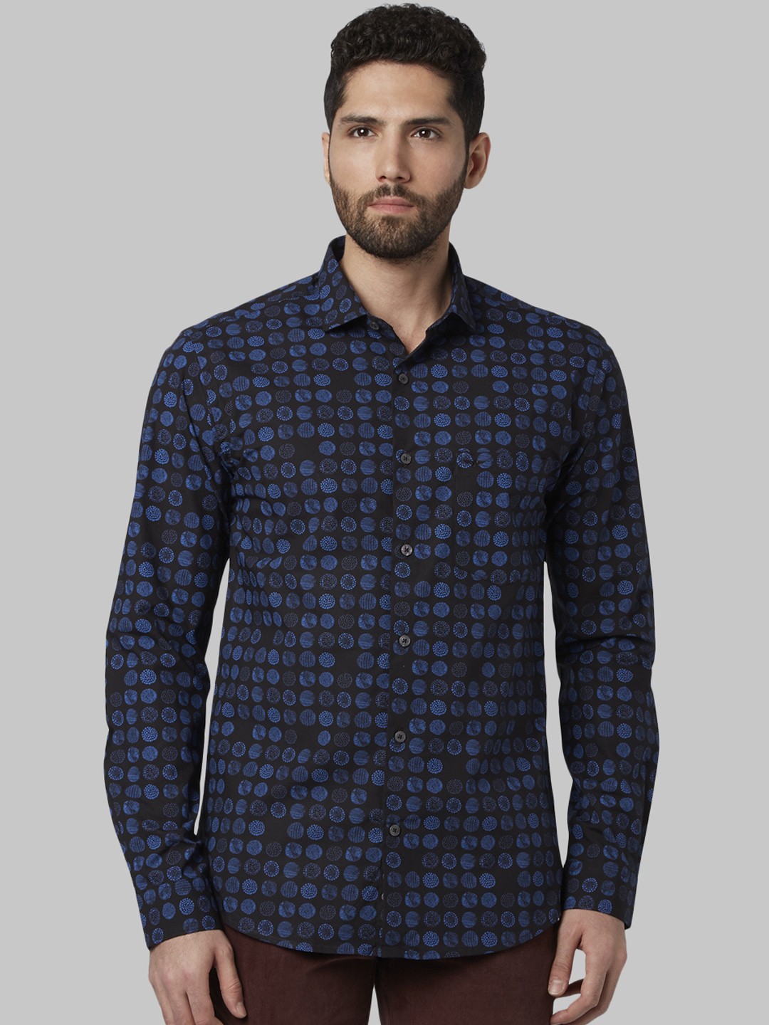 

Park Avenue Men Blue Slim Fit Printed Casual Shirt