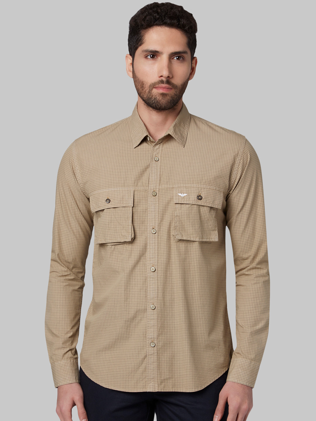 

Park Avenue Men Blue Slim Fit Checked Casual Shirt