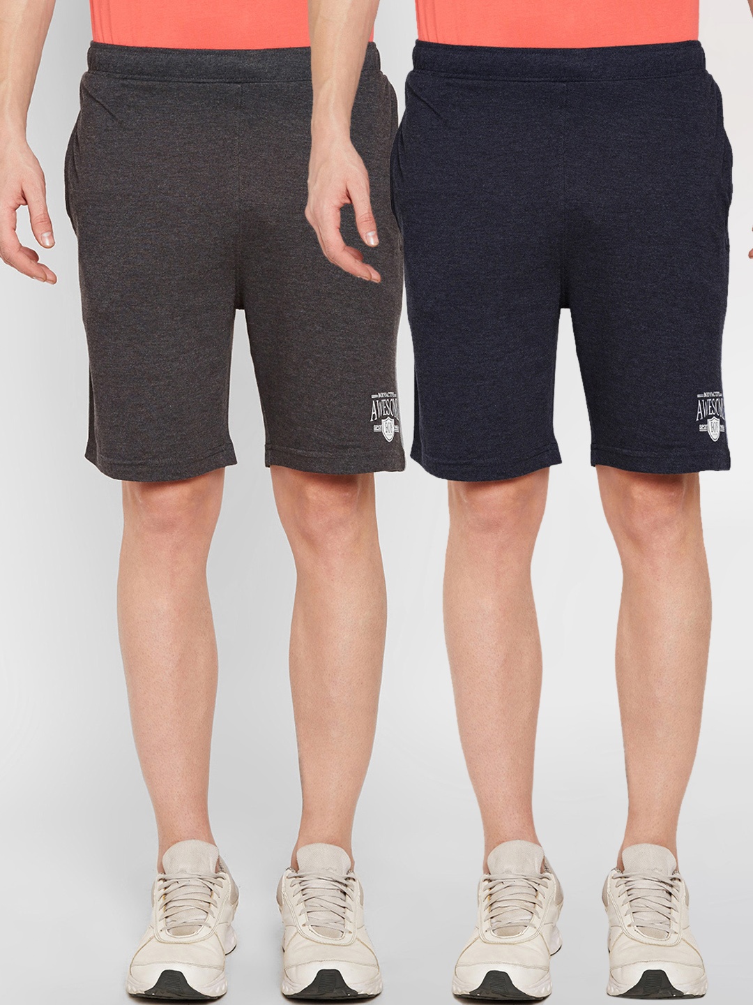 

BODYACTIVE Men Pack of 2 Assorted Regular Fit Shorts