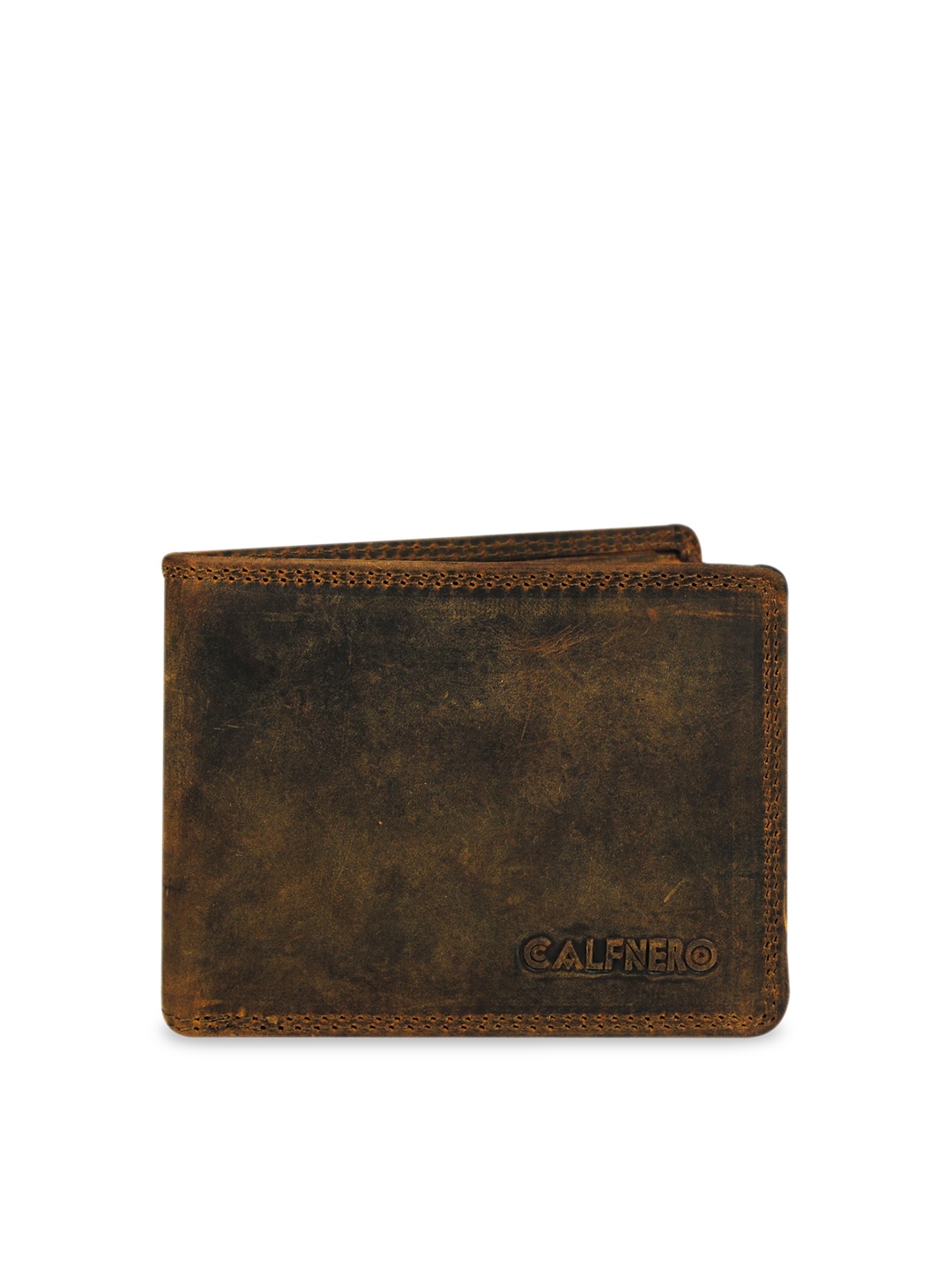 

CALFNERO Men Brown Solid Genuine Leather Two Fold Wallet